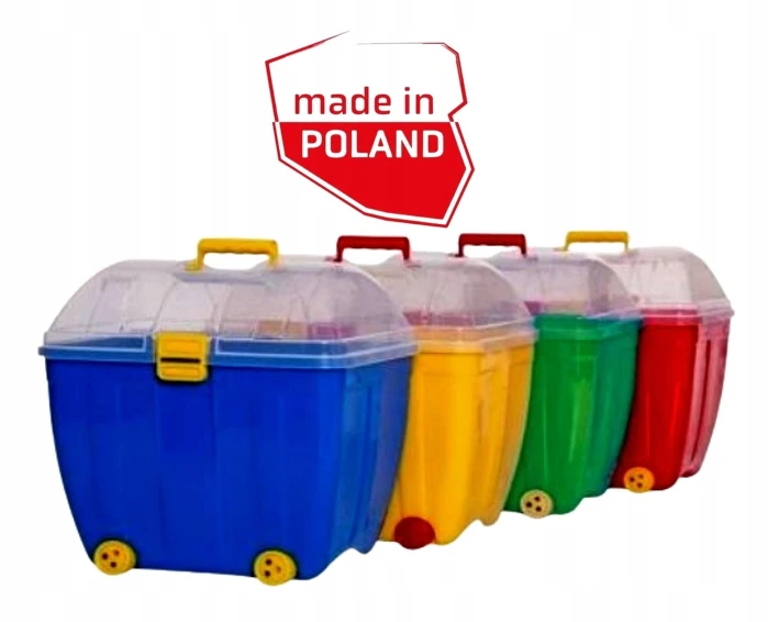 Bez Marki Skrzynia na zabawki Kuferek na klocki su kółkami duży 4 kolory Hemar