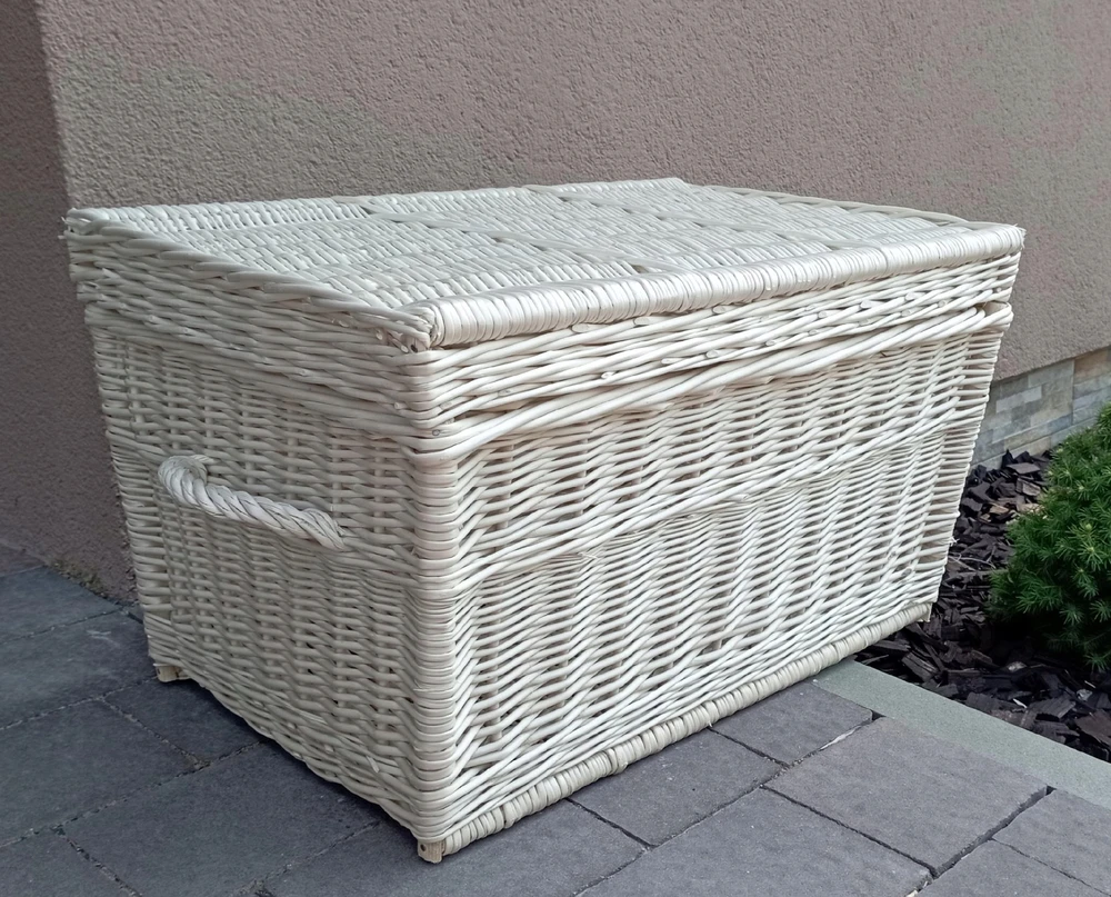 Bez Marki Skrzynia Wiklinowa Kufer Krepšys su Wikliny Ecru 60cm