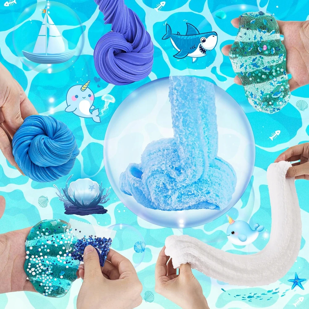 Bez Marki Slime Making Kit Play Dough Children Creative Factory Ocean Mėlyna
