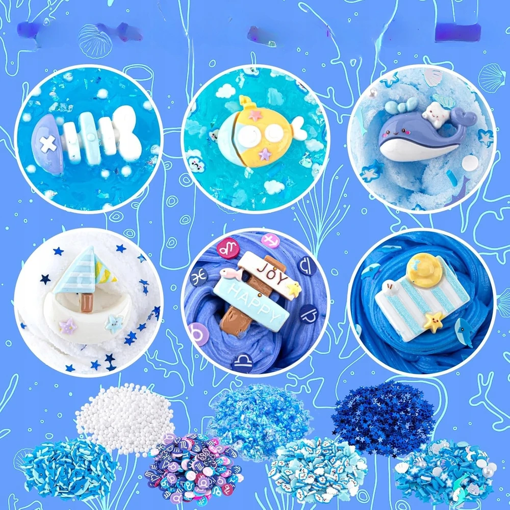 Bez Marki Slime Making Kit Play Dough Children Creative Factory Ocean Mėlyna