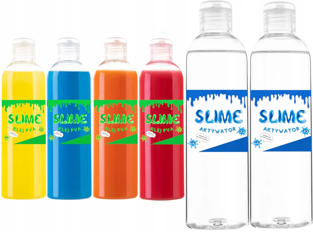 Bez Marki SLIME SET 4 x spalvingas PVA GLUE GLUT AKTIVATORIUS DOVANA