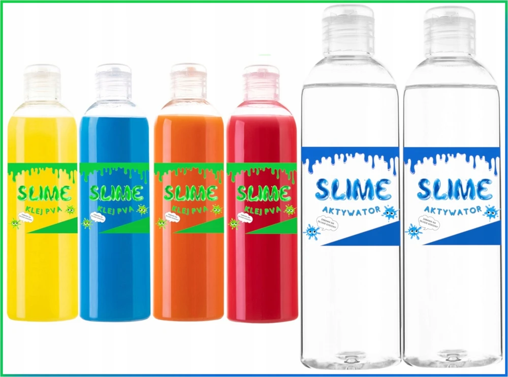 Bez Marki SLIME SET 4 x spalvingas PVA GLUE GLUT AKTIVATORIUS DOVANA