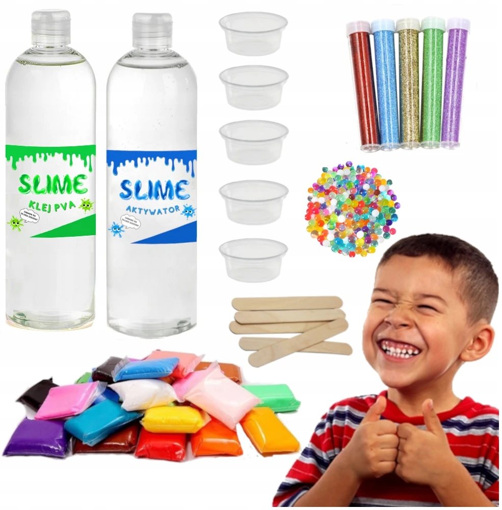 Bez Marki SLIME SET 6 in 1 PVA KLIJAI KLIJAI GAMINTI 1L