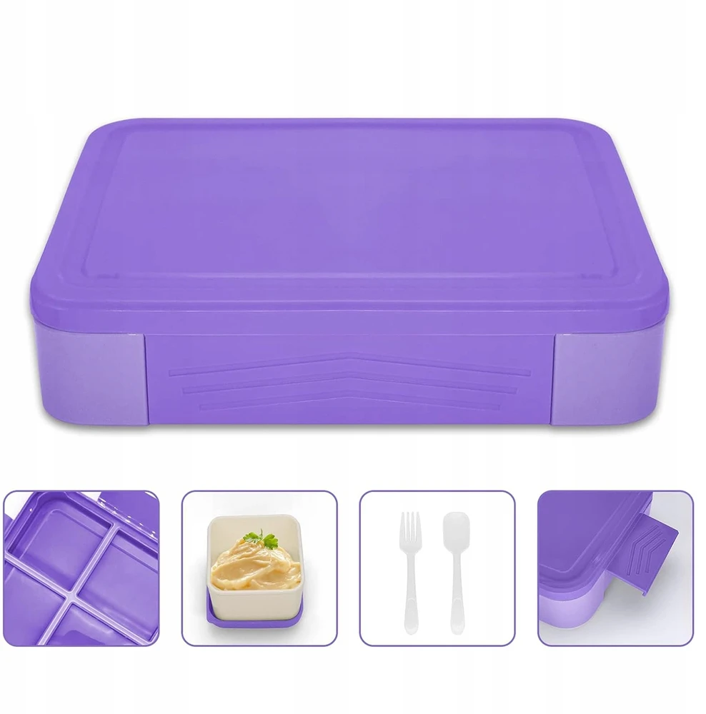 Bez Marki ŚNIADANIÓWKA LUNCHBOX POJEMNIK SOS BOX BENTO 1330ML Z 5 PRZEGRÓDKAMI