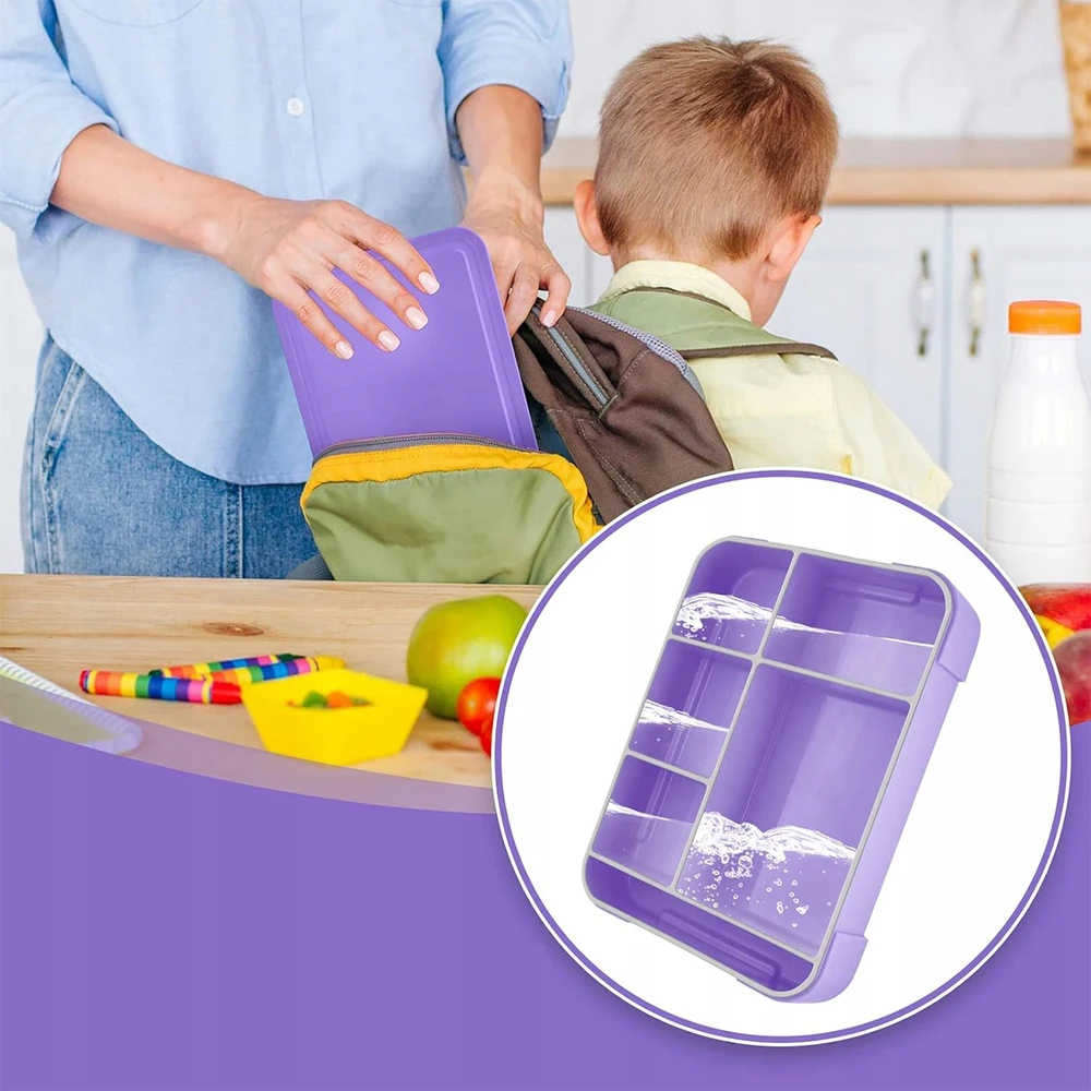 Bez Marki ŚNIADANIÓWKA LUNCHBOX POJEMNIK SOS BOX BENTO 1330ML Z 5 PRZEGRÓDKAMI