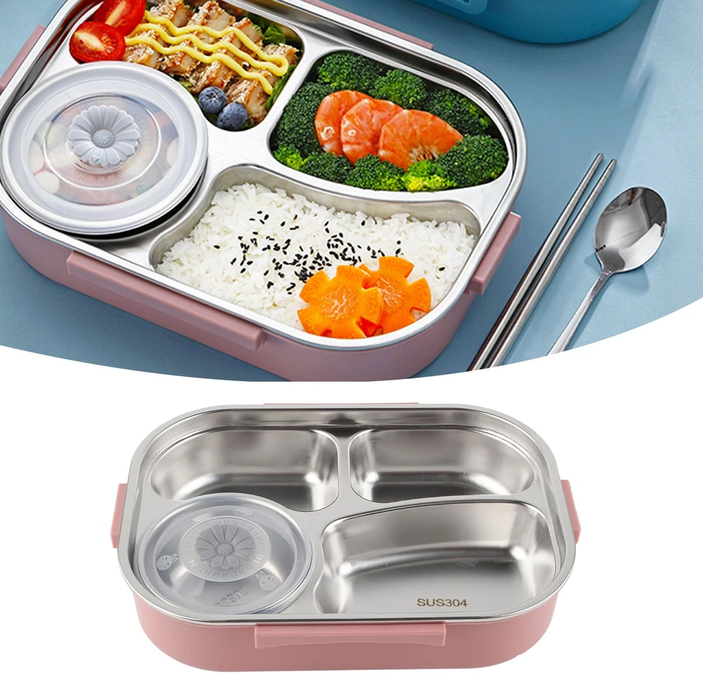 Bez Marki ŚNIADANIÓWKA LUNCHBOX POJEMNIK NA ŚNIADANIE Z PRZEGRÓDKAMI OBIAD DZIELONY