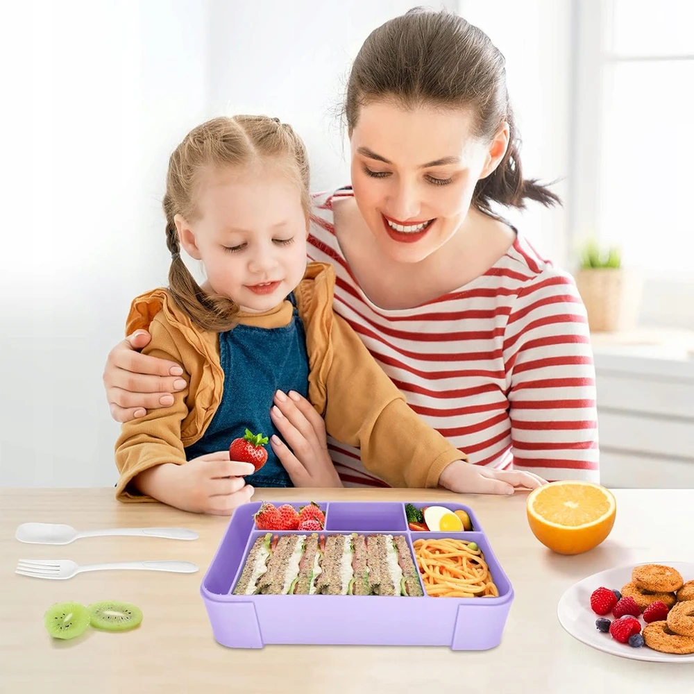 Bez Marki ŚNIADANIÓWKA LUNCHBOX POJEMNIK SOS BOX BENTO 1330ML Z 5 PRZEGRÓDKAMI