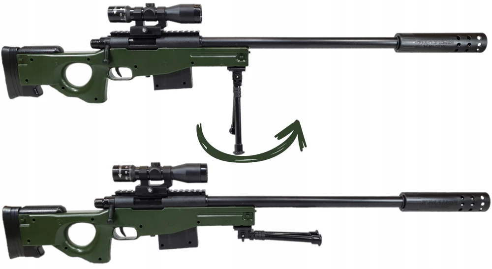 Bez Marki SNIPER RIFLE AWP BALL GUN Snaiperio šautuvas LASER SCOPE + BALLS