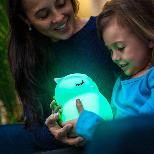 Bez Marki SOWA Naktinė lempa DLA DZIECI KOLOROWA SILIKONOWA MIĘKKA LED RGB +USB +Pultas