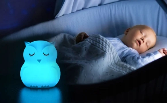 Bez Marki SOWA Naktinė lempa DLA DZIECI KOLOROWA SILIKONOWA MIĘKKA LED RGB +USB +Pultas