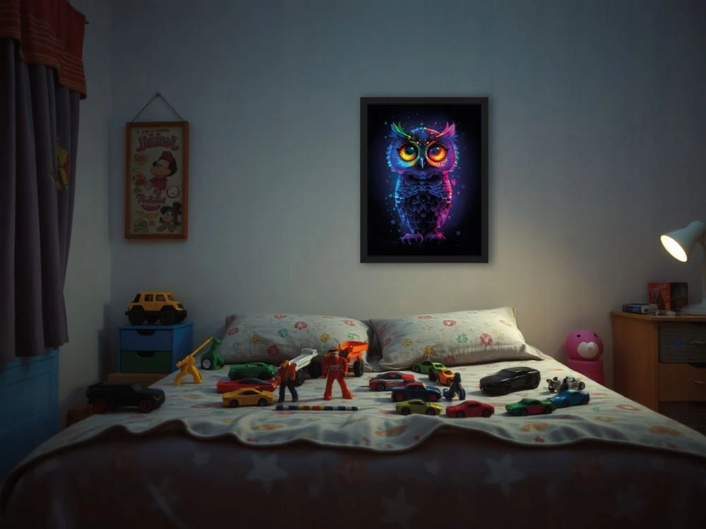 Bez Marki Sowa. Neonowi Przyjaciele - Podświetlany obraz led Lightvibes