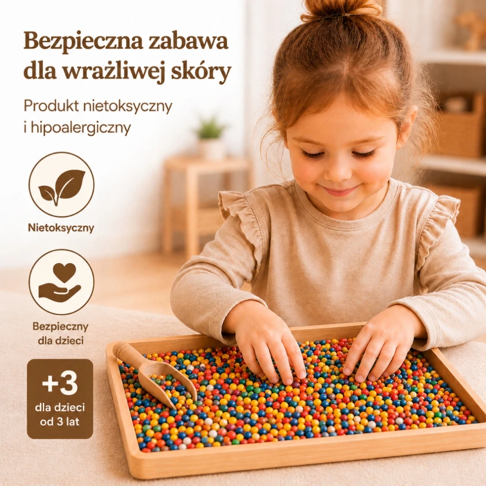 Bez Marki Spalvingi sensoriniai avinžirniai XXL 500 ml Montesori žaidimų mišinys