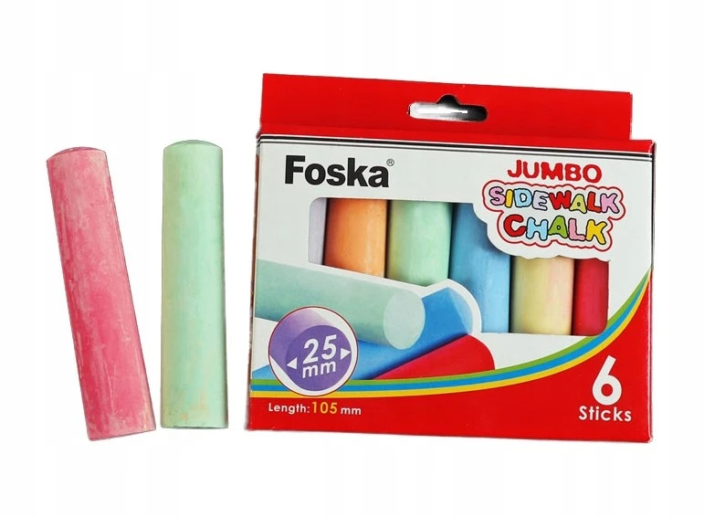 Bez Marki SPALVOTA KREIDA MOKYKLEI JUMBO 6 VIENETIŲ LENTA STORIS LENTAI