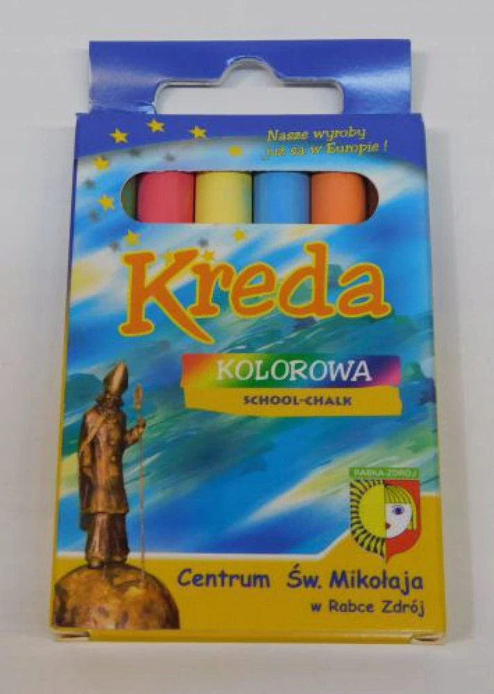 Bez Marki SPALVOTOS MOKYKLINĖS KREIDOS 6 vienetų pakuotė 10 mm skersmens kreidelės lentai