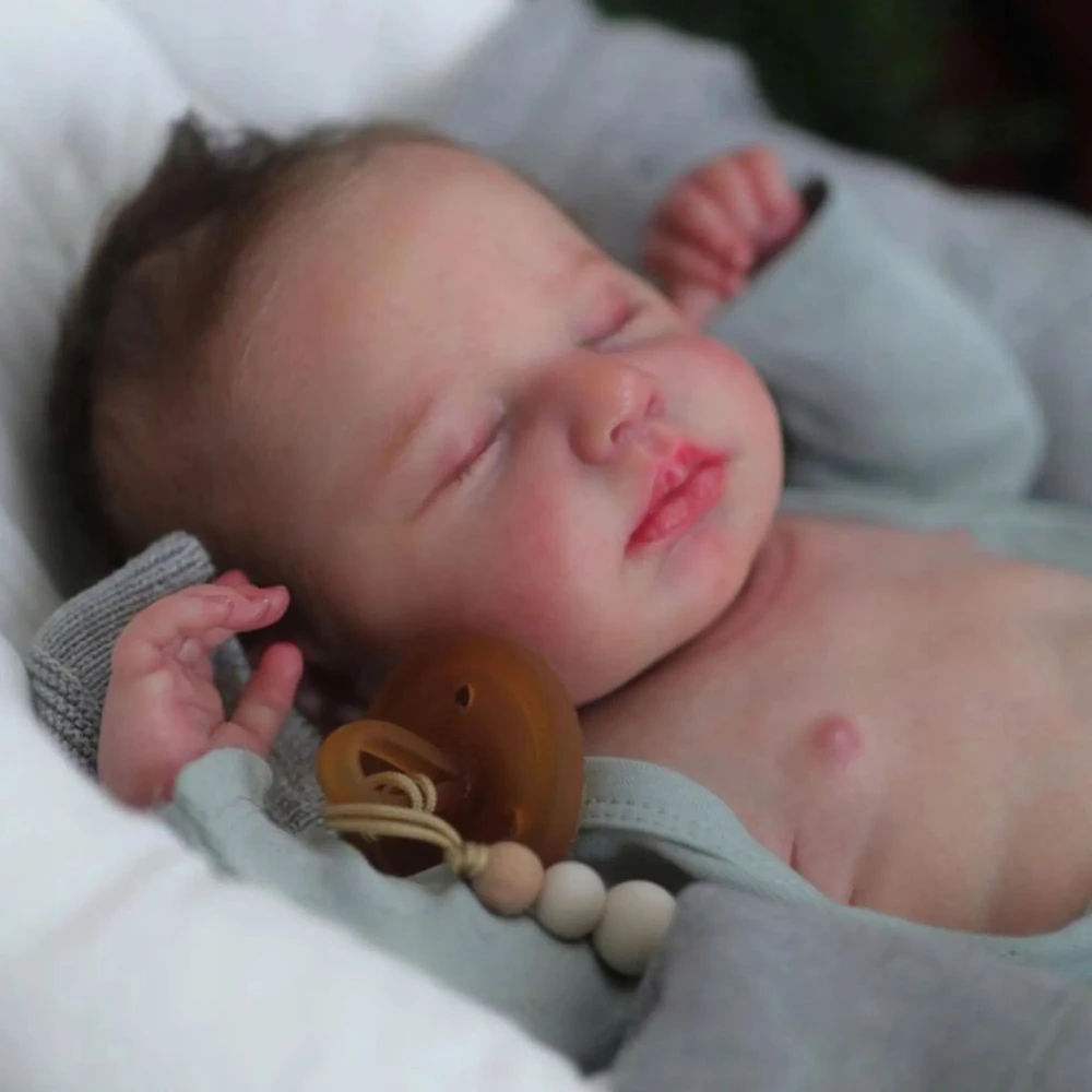 Bez Marki ŚPIĄCA LALKA REBORN Pełna Silikonowa Chłopcy 48cm DOLL