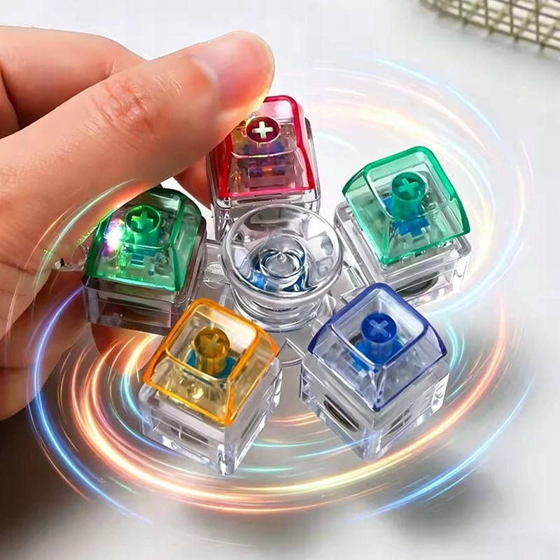 Bez Marki SPINNER CLICKER APŠVIETIMO LED RGB CLICKER KEY ANTESTRESS ŽAISLAS