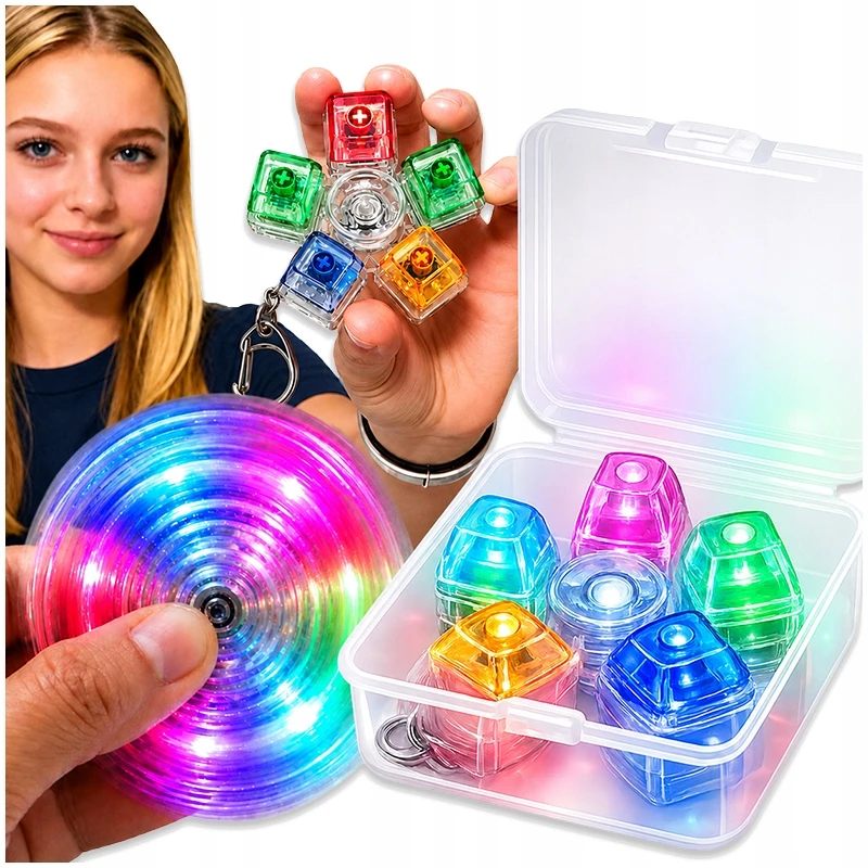 Bez Marki SPINNER CLICKER APŠVIETIMO LED RGB CLICKER KEY ANTESTRESS ŽAISLAS