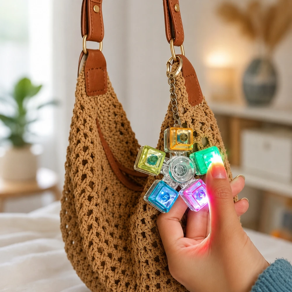 Bez Marki SPINNER CLICKER APŠVIETIMO LED RGB CLICKER KEY ANTESTRESS ŽAISLAS