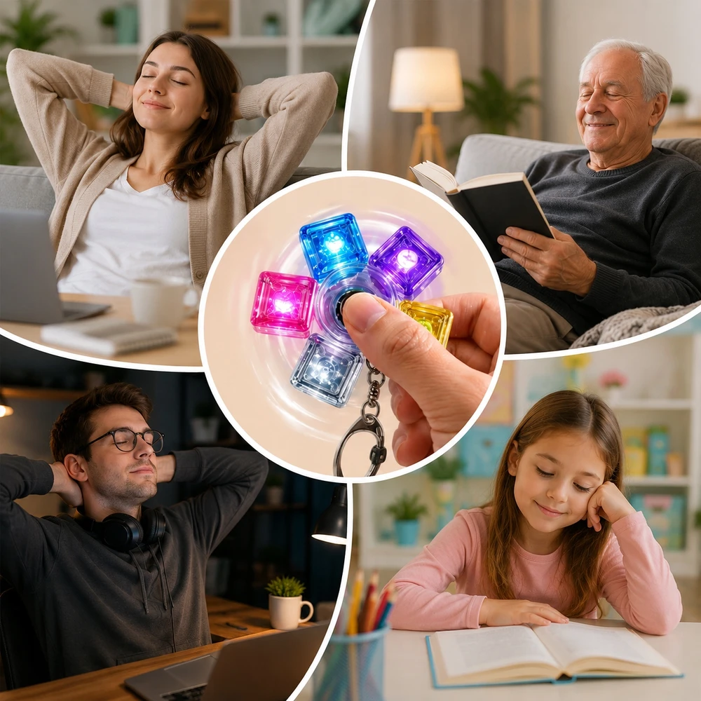 Bez Marki SPINNER CLICKER APŠVIETIMO LED RGB CLICKER KEY ANTESTRESS ŽAISLAS
