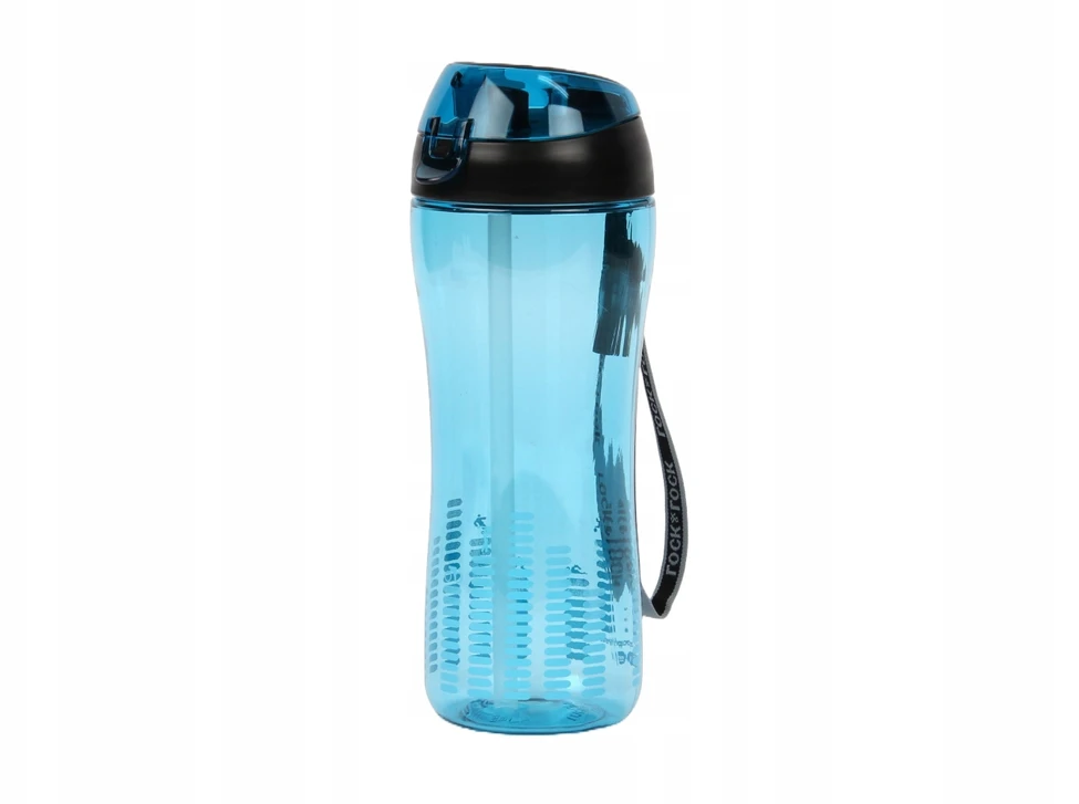Bez Marki Sportinė gertuvė su silikoniniais šiaudeliais 550 ml, mėlynos spalvos