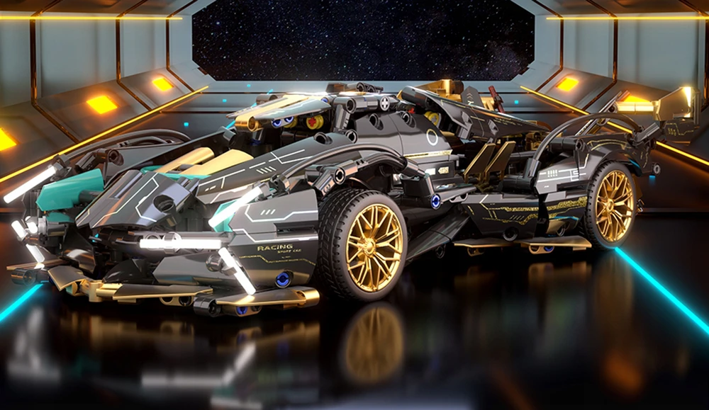 Bez Marki Sportinio Automobilio V12 Statybiniai Blokeliai 1000 El. 1:14