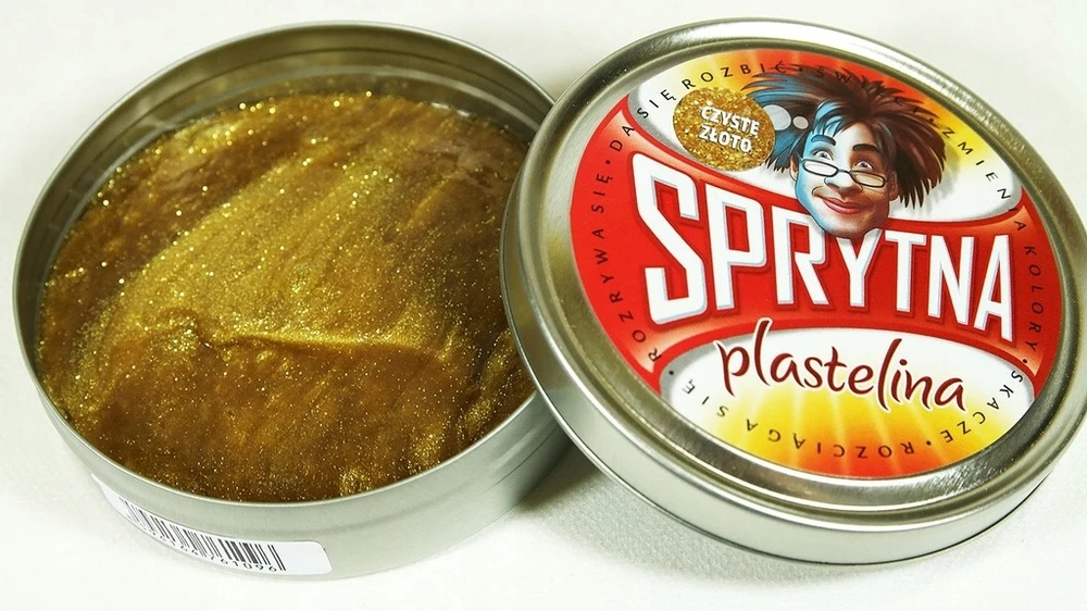 Bez Marki Sprytna Plastelina Czyste Złoto 80g XXL Didelė Brokatowa DYSTRYBUTOR POLSKA