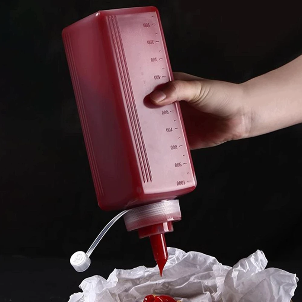 Bez Marki Squeeze Bottle Sauce Dozatorius Namų naudojimui Kečupo prieskonių talpyklė 600ml