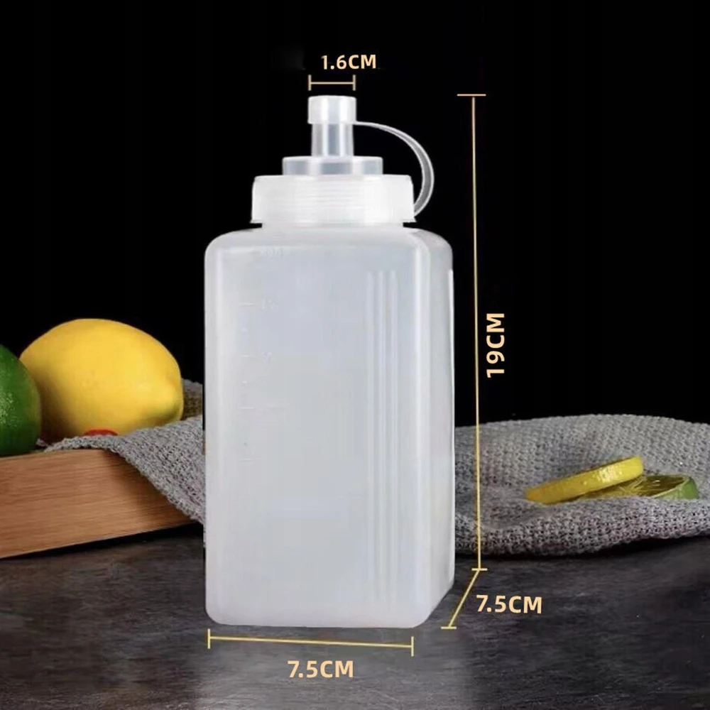 Bez Marki Squeeze Bottle Sauce Dozatorius Namų naudojimui Kečupo prieskonių talpyklė 600ml