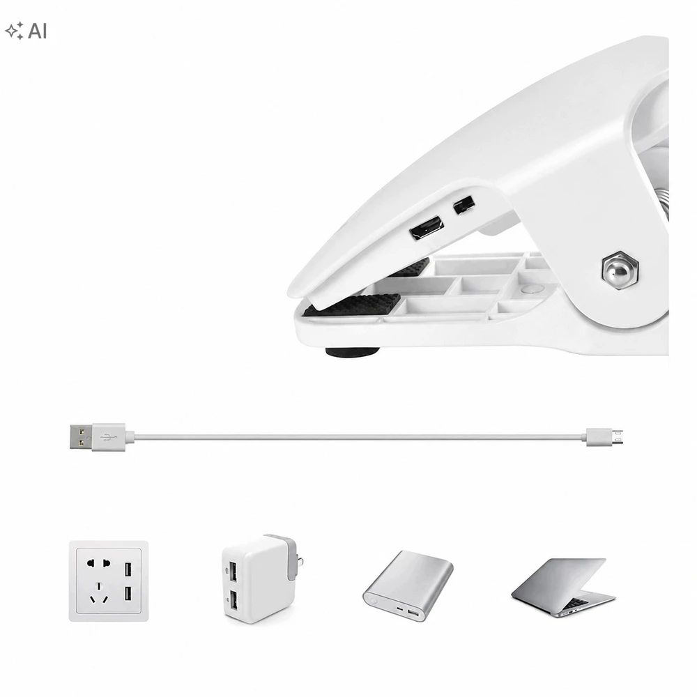 Bez Marki Stalinė lempa LED su klipsem 3 barwy 3 poziomy jasności USB