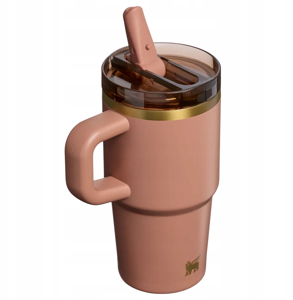 Stanley Quancher Puodelis Termiczny smėlio spalva Mocha Latte Straw Tumbler 0.59L
