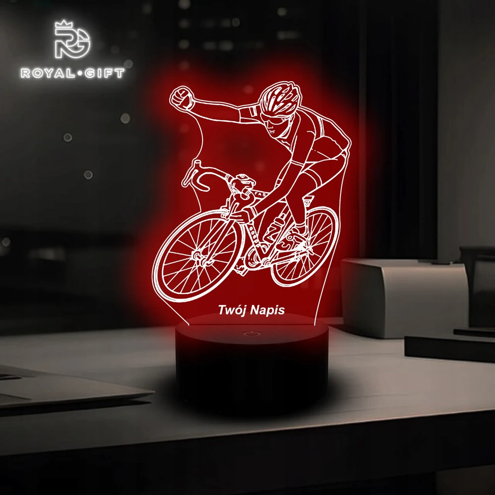 Bez Marki Statuetka Led Lampka Na Biurko 3D Rower Górski Dla Rowerzysty Rower MTB USB