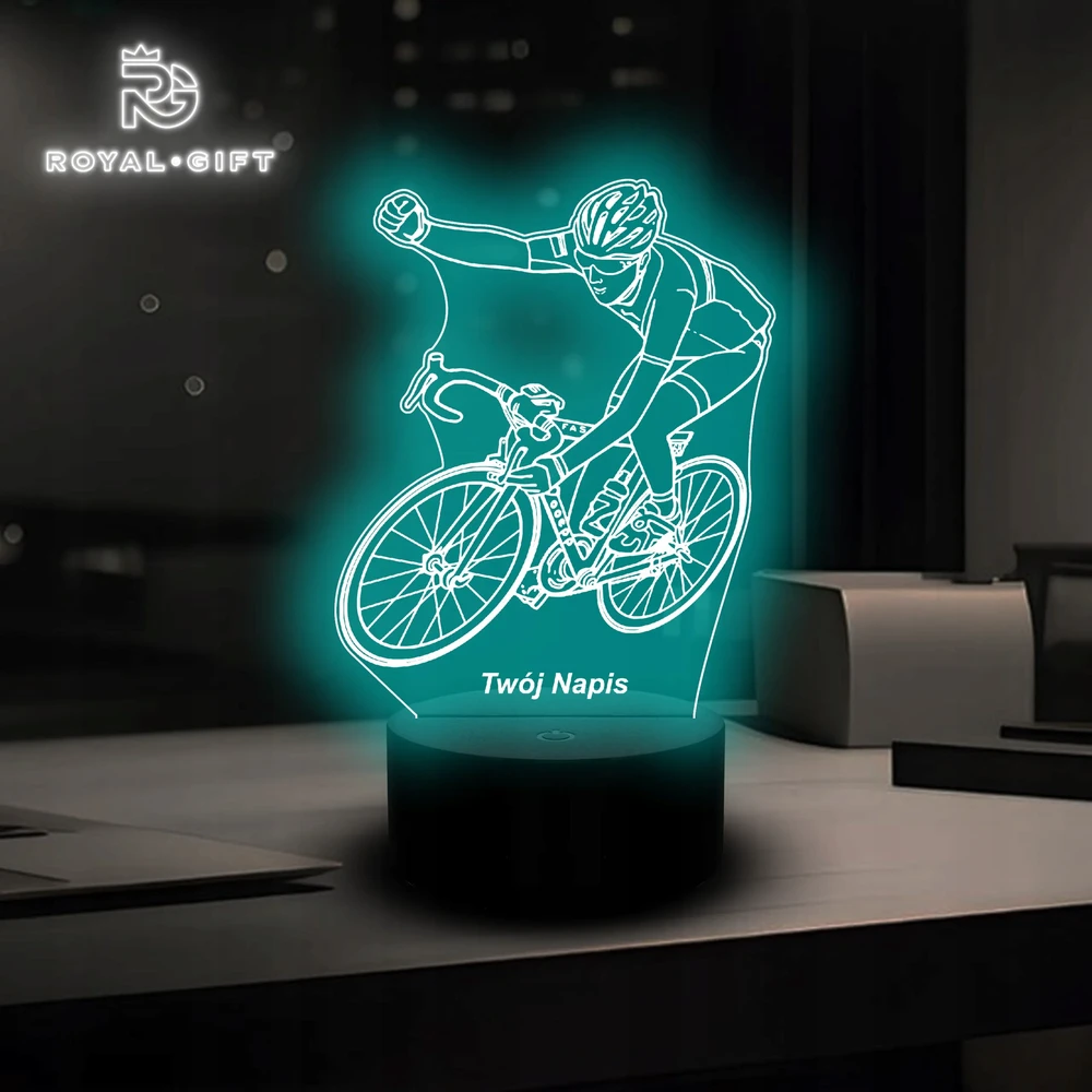 Bez Marki Statuetka Led Lampka Na Biurko 3D Rower Górski Dla Rowerzysty Rower MTB USB