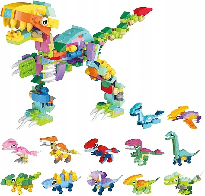 Bez Marki Statybiniai blokai Dinozaurai Figūros Gyvūnai Rinkinys DINOZAURAS Tiranozauras 12in1 žaislas