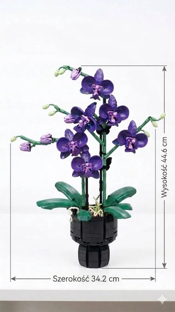 Bez Marki Statybiniai blokai Purpurinė orchidėja Orchidėja 692 elementai Gėlės dekoravimo dovana