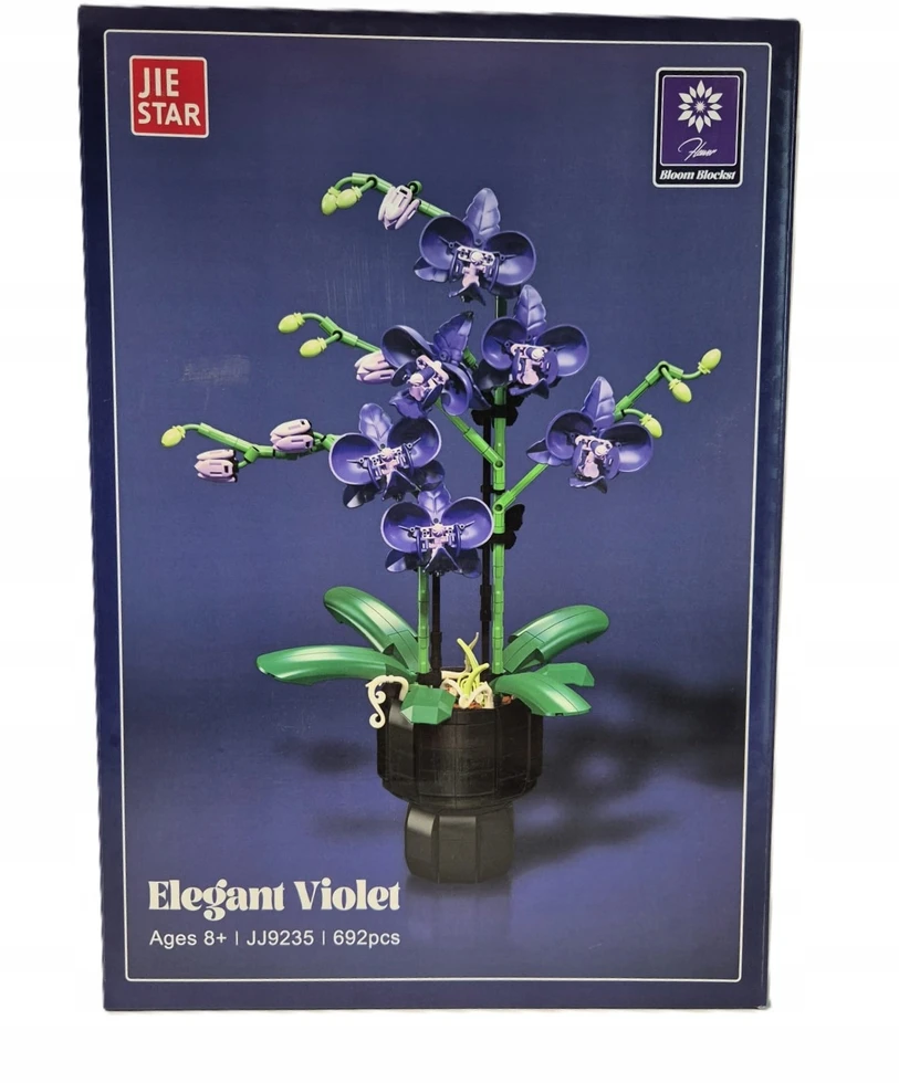 Bez Marki Statybiniai blokai Purpurinė orchidėja Orchidėja 692 elementai Gėlės dekoravimo dovana