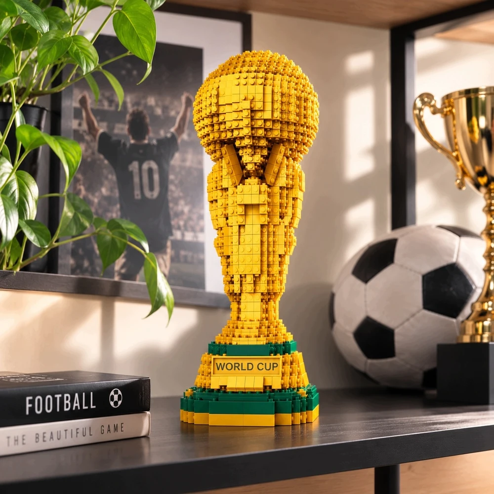 Bez Marki Statybiniai blokeliai Futbolo taurė Golden Trophy Modelis 1642 vnt