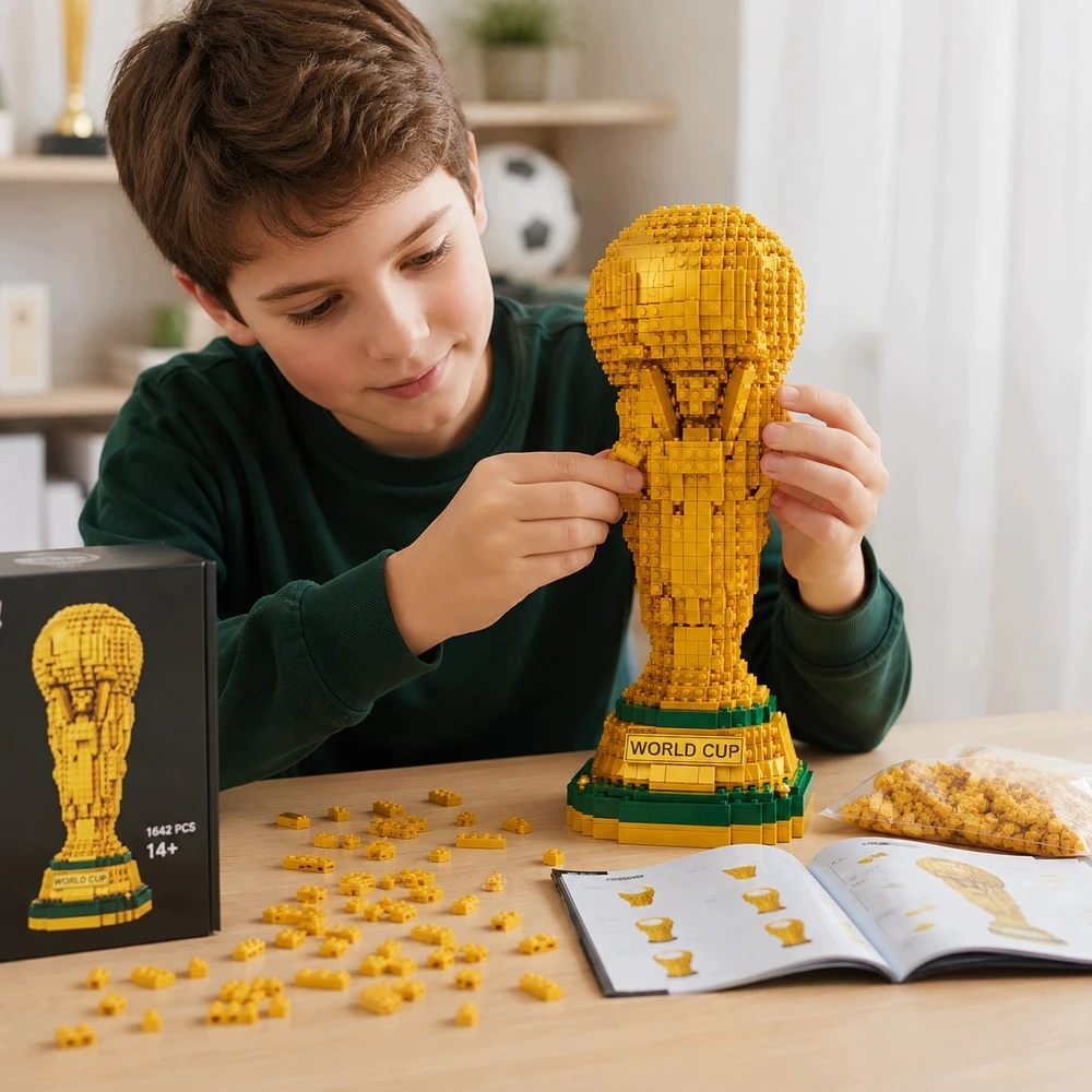 Bez Marki Statybiniai blokeliai Futbolo taurė Golden Trophy Modelis 1642 vnt