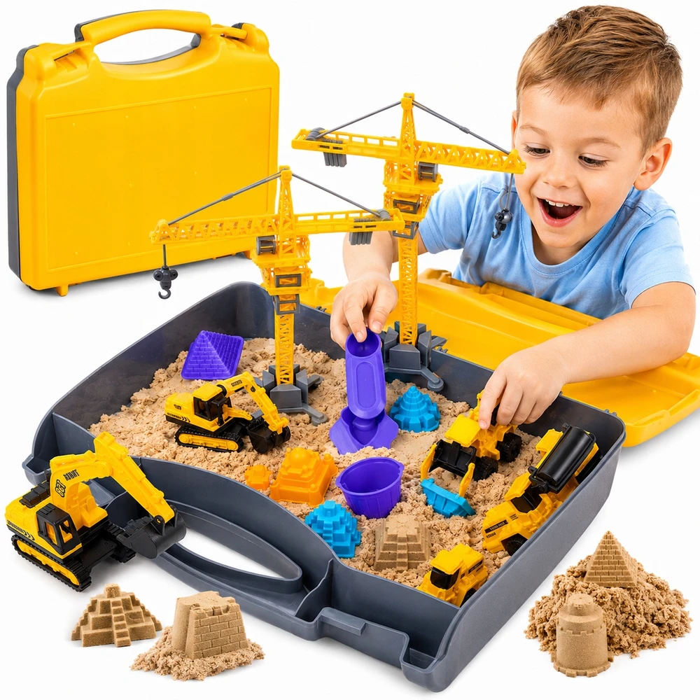 Bez Marki Statybvietės kinetinis smėlis lagamine - Pro Kids