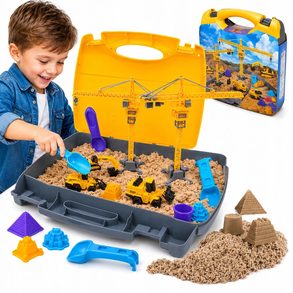Bez Marki Statybvietės kinetinis smėlis lagamine - Pro Kids