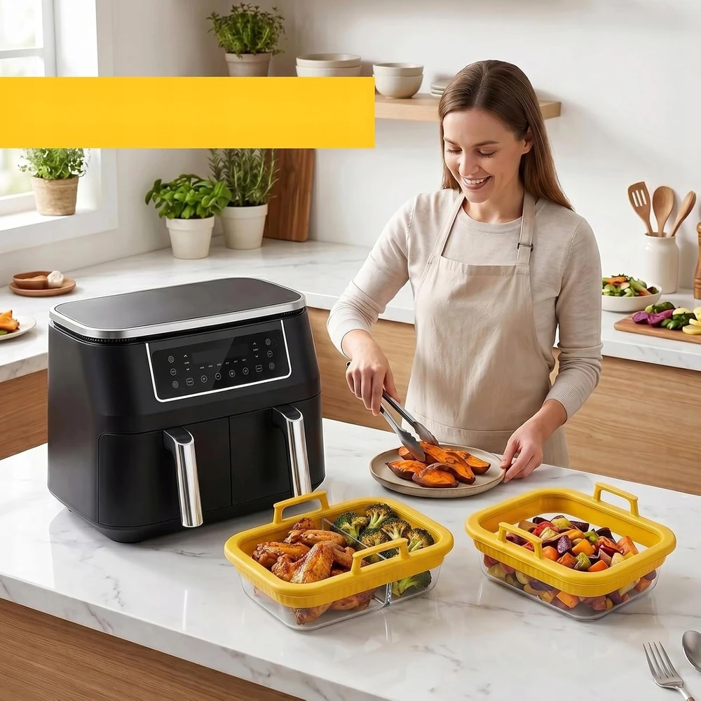 Bez Marki STIKLO FORMOS 2 VIENETŲ AIRFRYER KAIŠMAI ATSPARIŲ TALPŲ RANDENOS