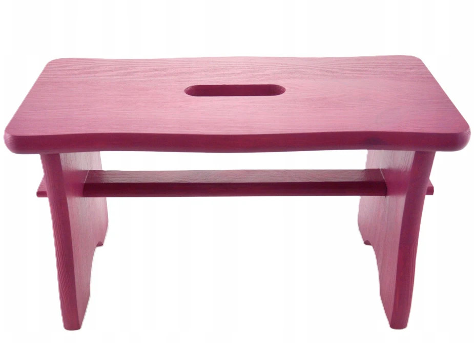 Bez Marki STOOL fuksijos spalvos RYCZKA WOODEN STOOL virtuvinė taburetė su platforma FSC