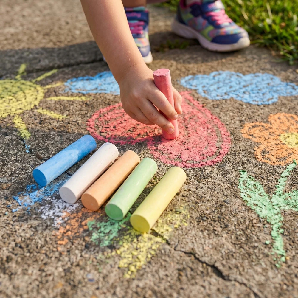 Bez Marki STORDOS KELIŲ KREIDOS VAIKAMS, spalvingos piešimui, 6 SPALVŲ RINKINYS