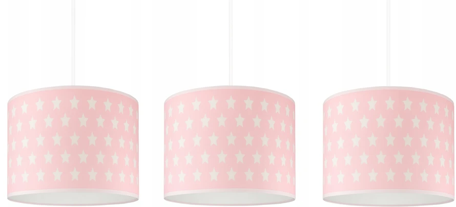 Bez Marki STYLOWA LAMPA WISZĄCA DZIECIĘCA 60 CM RÓŻOWA W GWIAZDKI DEKORACYJNA NOWA