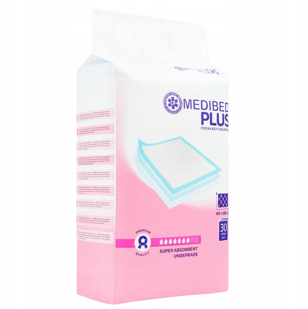 Bez Marki SUgeriantys įklotai MEDIBED PLUS 60X60 STRONG nesterilūs PREMIUM 610ml 120 vnt.