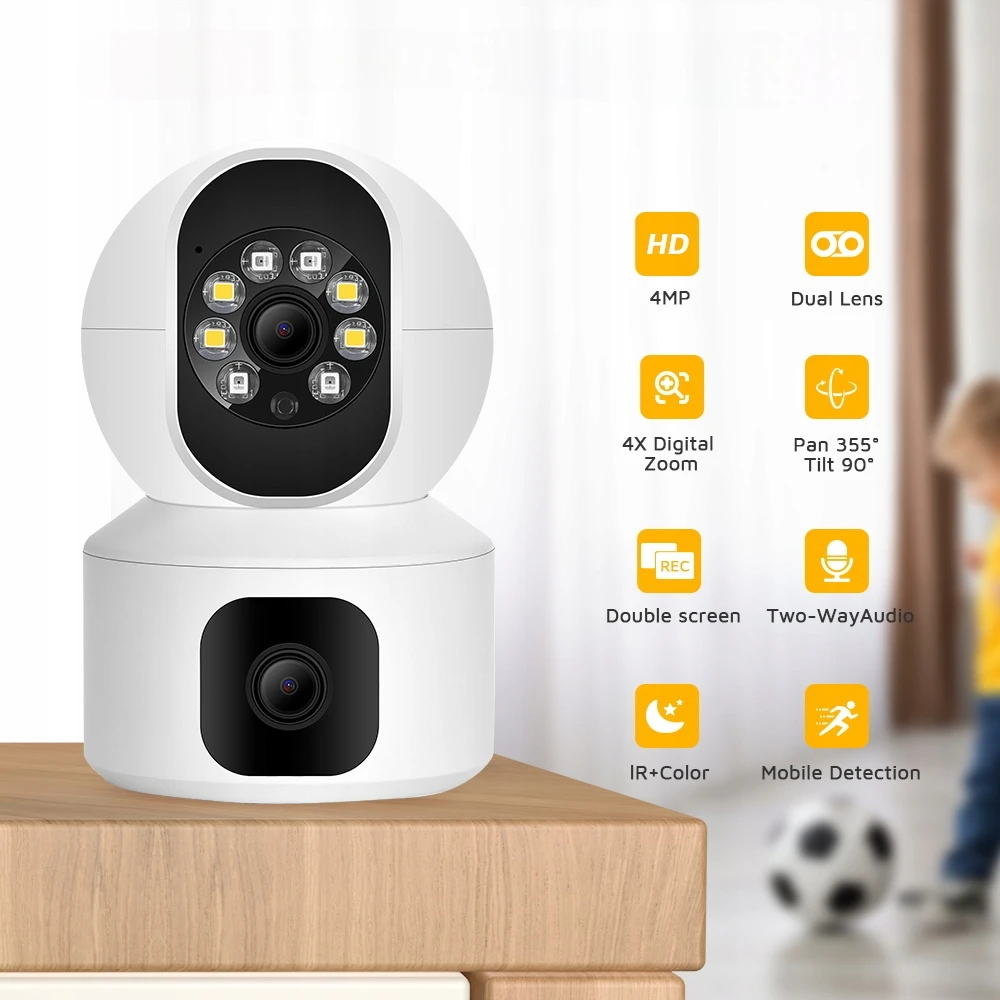 Bez Marki SUKIAMA WIFI IP KAMEROS VIDAUS ELEKTRONINĖ NANNY DU 3MPx lęšiai