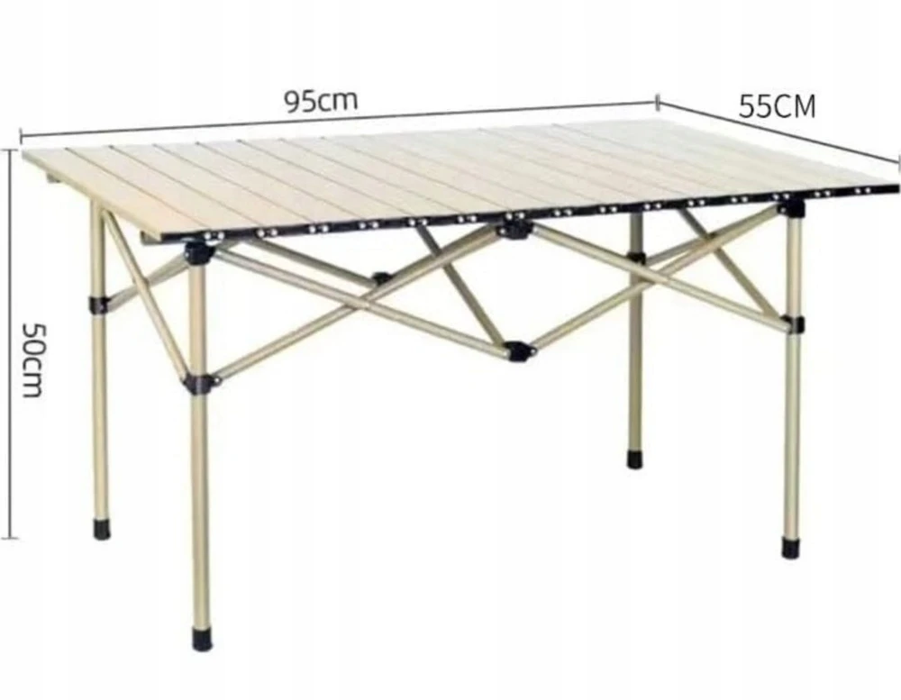 Bez Marki Sulankstomas aliumininis stovyklos stalas 95x55x50cm
