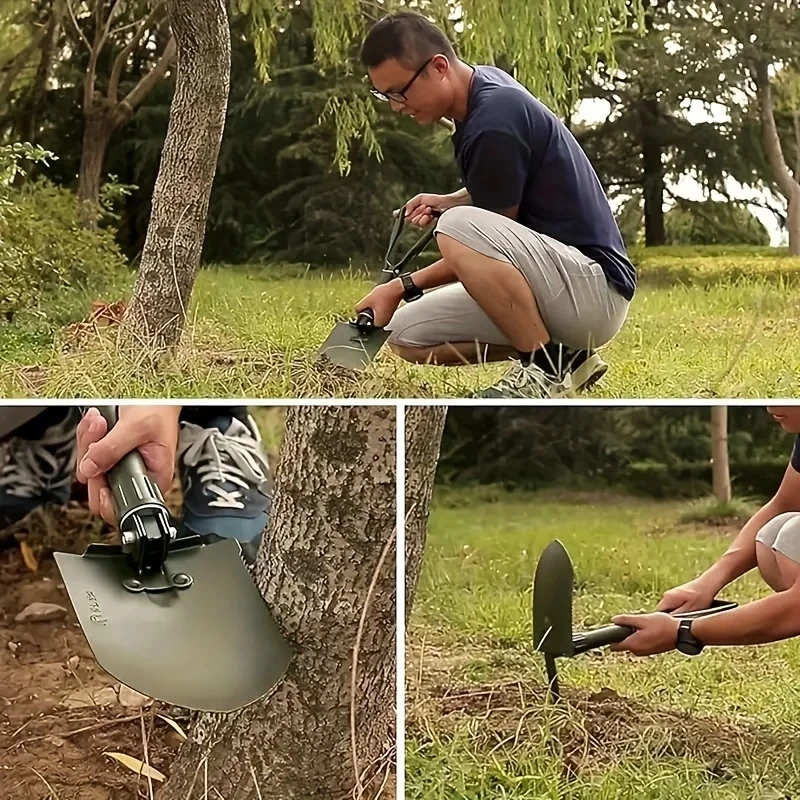 Bez Marki Sulankstomas karinis kastuvas Shovel Pickaxe Saw 4in1 su SURVIVAL dėklu stovyklavimui