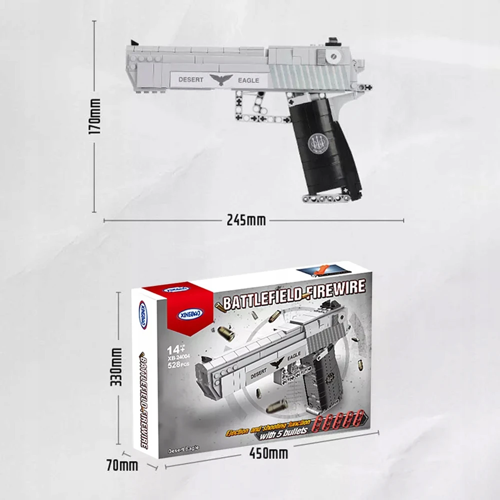 Bez Marki Surenkamas modelis Desert Eagle pistoletas XB-24004, 528 det., su šoviniais