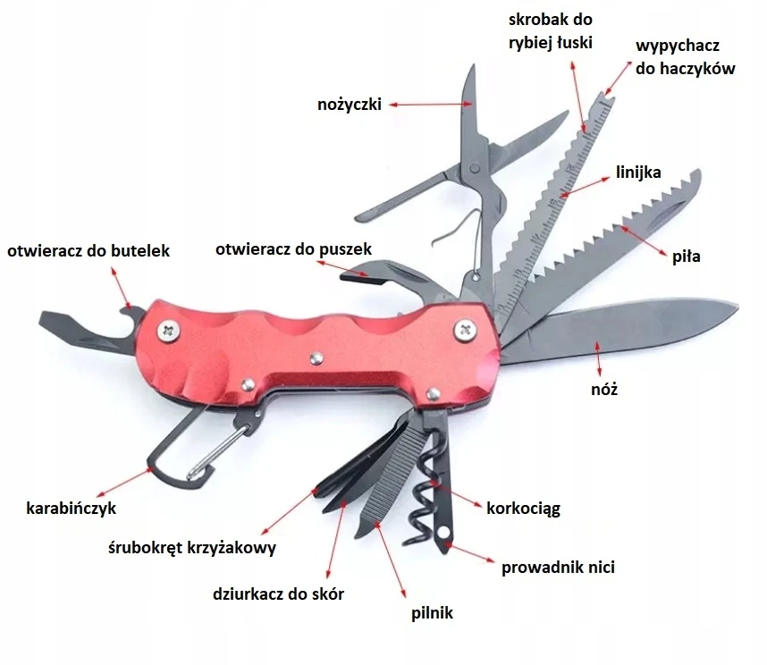 Bez Marki SURVIVAL MULTITOOL POCKET PEILIS Juodas