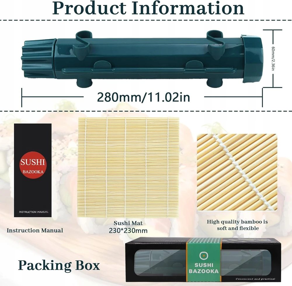 Bez Marki SUSHI RINKINYS, NAVY Mėlynas BAZOOKA MAT RITINĖLIŲ ĮRANKIŲ FORMA